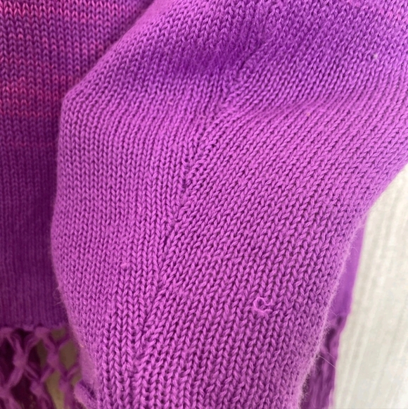 Lilly Pulitzer Size Medium Tatum Ombre Cardigan Orchid Oasis Pink Purple Fringe - Picture 12 of 15
